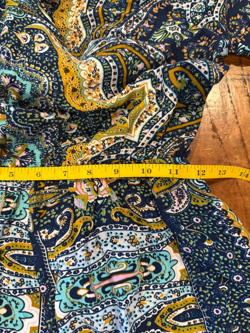 Boho Paisley Tie Front Romper Small/Medium Bell Sleeve Festival Playsuit - Picture 7 of 11